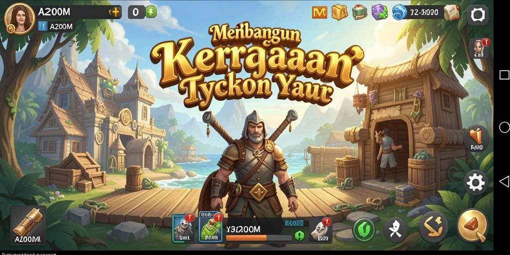 Tangkapan layar utama A200M menampilkan pengalaman gameplay yang adiktif dalam dunia Tycoon.