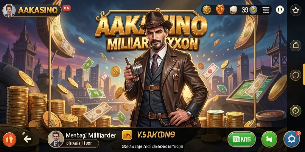 Screenshot gameplay AAKASINO menampilkan desain kasino yang menarik dan interaksi pemain.