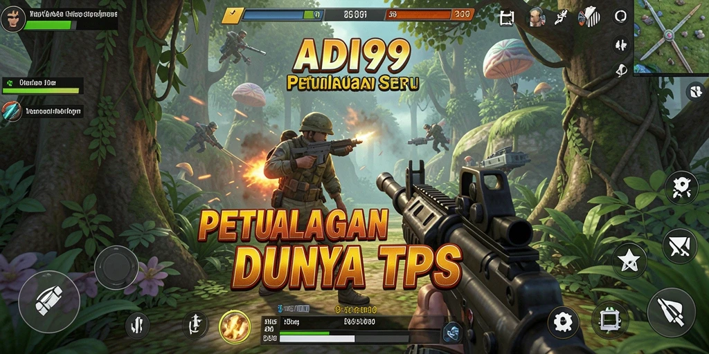 Tampilan utama gameplay ADI99 dengan aksi tembak-menembak yang seru.