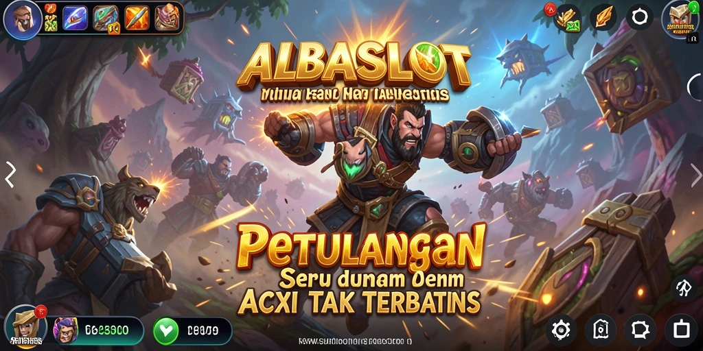 Gameplay seru ALBASLOT menampilkan aksi bertarung yang mendebarkan.