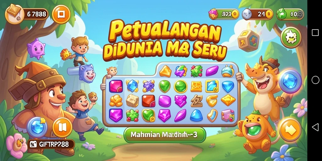 Screenshot menampilkan gameplay seru game Match-3 GIFTRP288.