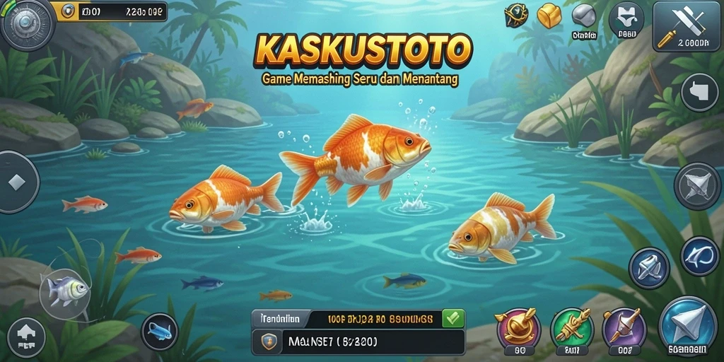 Tampilan gameplay KASKUSTOTO yang menarik saat memancing.