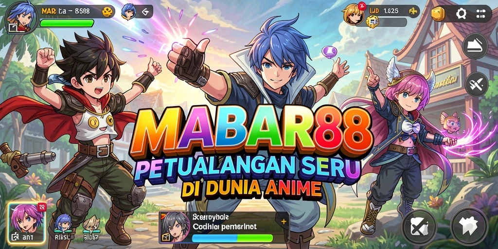 Screenshot menunjukkan aksi seru karakter Anime dalam permainan MABAR88.