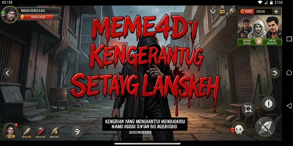 Tangkapan layar menampilkan momen menegangkan dari gameplay horror MEME4D.