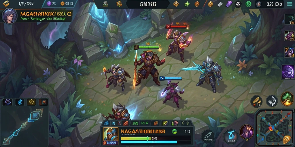 Gameplay seru dalam pertempuran MOBA NAGAHOKI88.