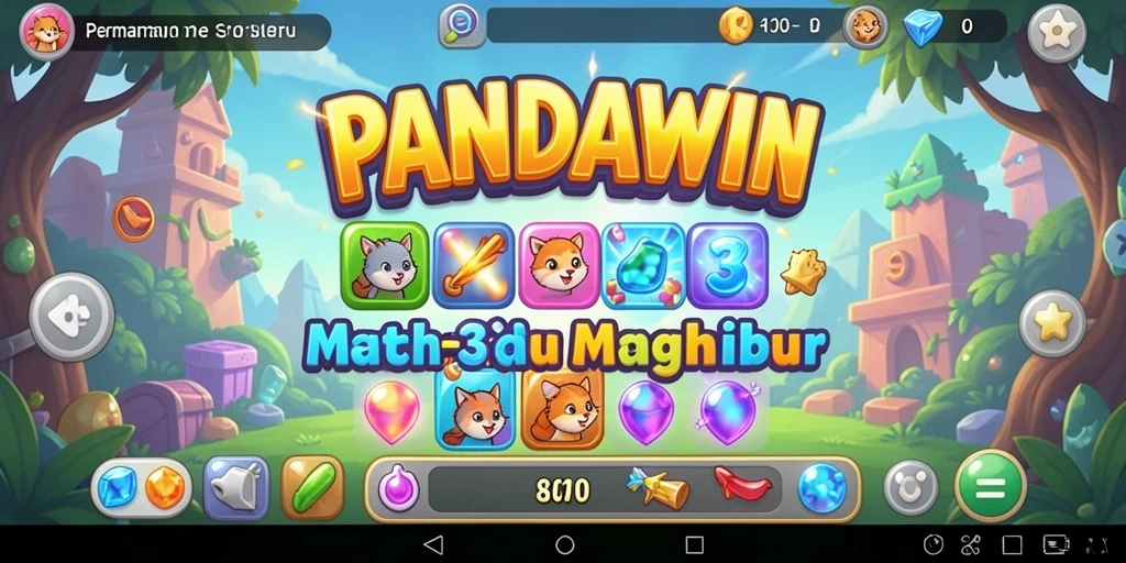 Screenshot gameplay PANDAWIN yang penuh warna dan menarik.