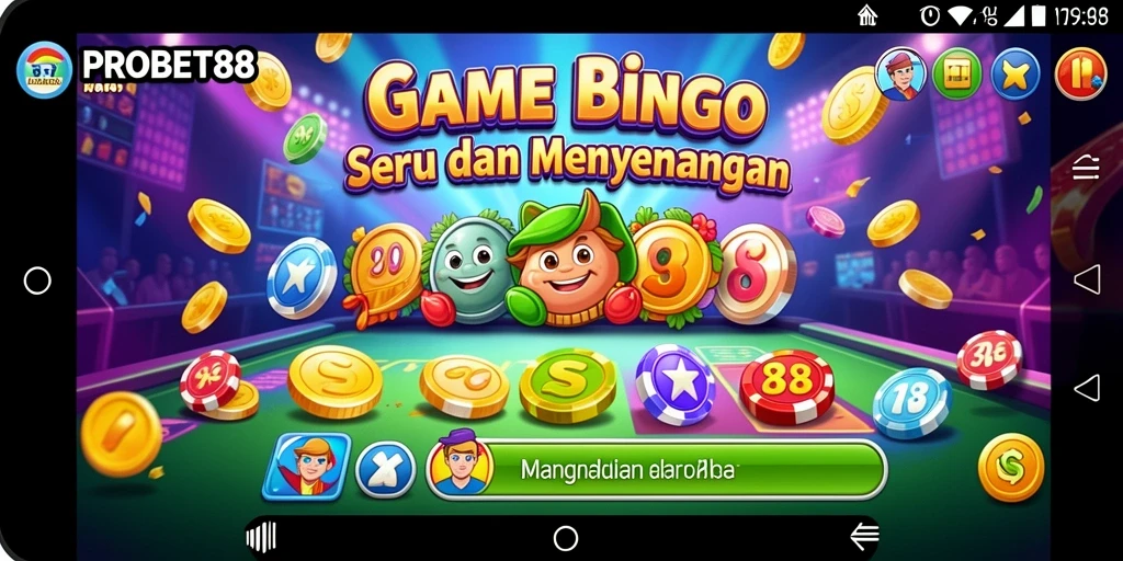 Screenshot gameplay Bingo di PROBET88 yang seru dan interaktif.