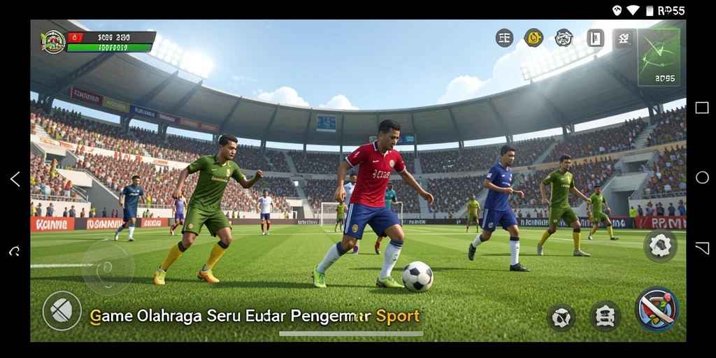 Screenshot gameplay seru dari RP55 yang menampilkan aksi olahraga.