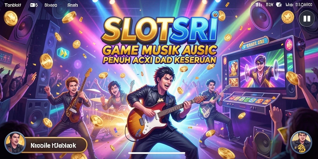 Screenshot menampilkan gameplay <strong>SLOTSRI</strong> dengan musik dan visual yang menawan.