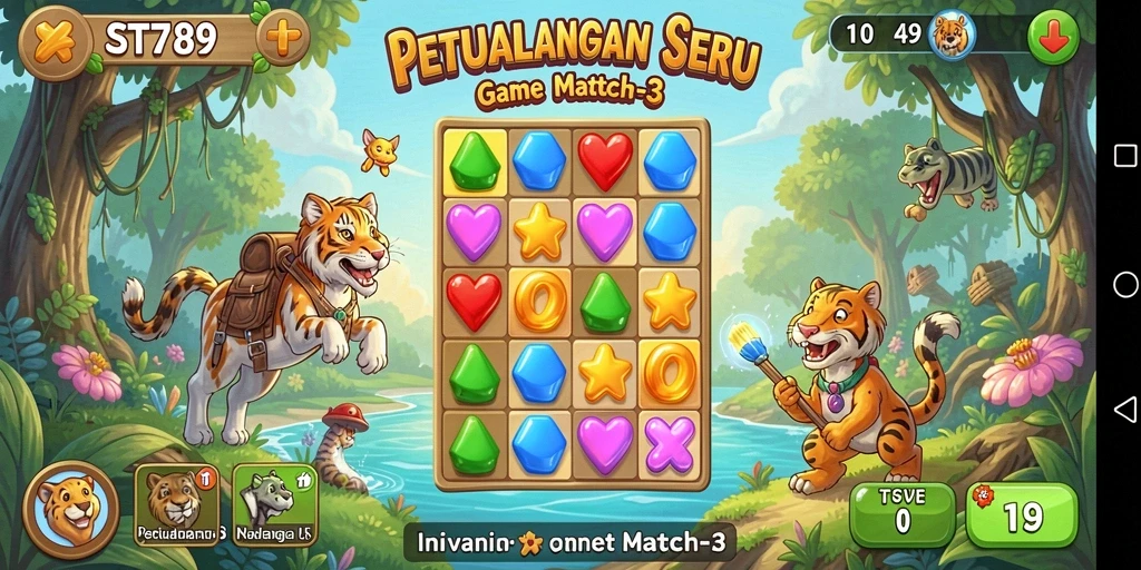 Gameplay seru ST789 dengan grafik menarik dan tantangan Match-3.
