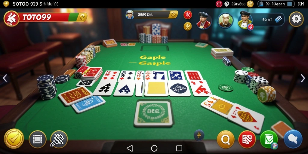 Gameplay TOTO99 menunjukkan momen seru saat bermain Gaple.